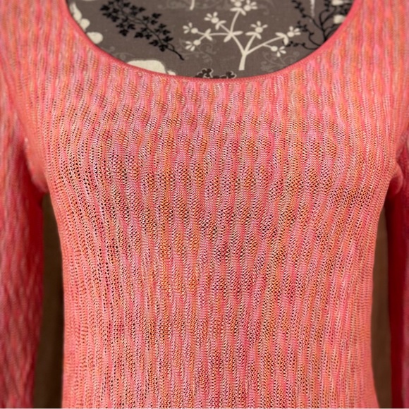 DANA BUCHMAN Sweater Long Sleeves Pink and Peach Knit - Picture 2 of 10